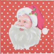 Clayre & Eef Servetten Papier Set van 20 33x33 cm Rood Kerstman