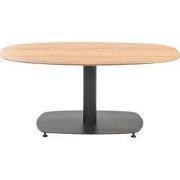 Leon bijzettafel -  aluminium - carbon black - teak look - 100x70 cm