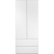 Kast met 2 deuren en 2 laden wit - L80 x H191 x P55 cm