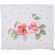 Clayre & Eef Gastendoekje  40x66 cm Wit Roze Katoen Rechthoek Bloemen ...