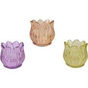 Theelichthouder glas d6,5h7,3 cm a3