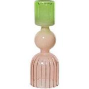 Kandelaar glas d5,5h16 cm multi
