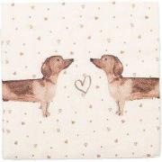 Clayre & Eef Servetten Papier Set van 20  33x33 cm (20) Beige Bruin Pa...