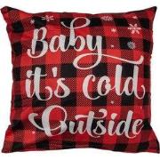 Clayre & Eef Kussenhoes 45x45 cm Rood Synthetisch Vierkant Winter COLD...