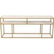 Stalux Side-table 'Teun' 200cm, kleur goud / wit marmer