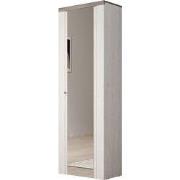 Meubella - Schoenenkast Linford - Wit eiken - 65 cm - Met spiegel