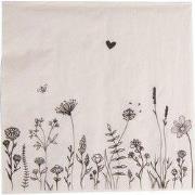 Clayre & Eef Servetten Papier Set van 20  33x33 cm (20) Beige Papier B...