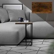 Bijzettafel C-vorm 45x25x64 cm Zwart/Bruin hout met metalen frame ML-D...