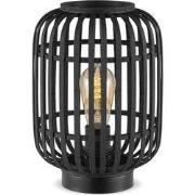 Boheemse stijl Tafellamp - Bamboe Lampenkap - Cilinder - Zwart - Ø21,5...