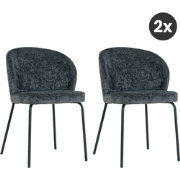 2x Eetkamerstoel Lio - Antraciet