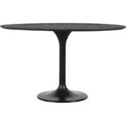 LABEL51 Eetkamertafel Otto - Zwart - Mangohout - 130 cm - Rond