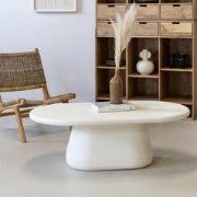 Salontafel Ovaal - Betonlook - Beige - 140cm - Tafel Romy