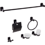 Beliani POCONE - Badkamer hardware set-Zwart-Aluminium