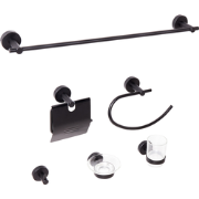 Beliani ZARUMA - Badkamer hardware set-Zwart-Aluminium