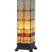 Lumilamp Tiffany Tafellamp 12x12x35 cm Geel Glas