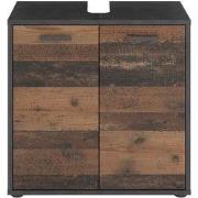 Meubel Onder Wastafel 2 Deuren eiken effect L60 x H59cm - Madoc