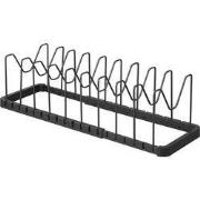 Opbergruimte voor stalen pannen en deksels, uittrekbaar