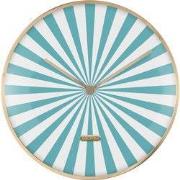 Karlsson - Wandklok Candy Swirl Dome - Turquoise blue & white- Ø40cm