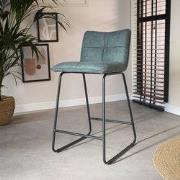 Industriële Barkruk Groen Jelle Microvezel Stof - Zithoogte 65 cm - Zo...