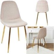 Eetkamerstoelen Set van 4 stuks - Royal Eettafelstoel - Taupe/Goud