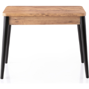 Uitschuifbare tafel van 100 tot 120 cm, Atlantisch grenen en zwart dec...