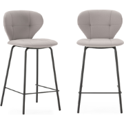 Set van 2 krukken met zwarte metalen poten H67 cm - MAURA