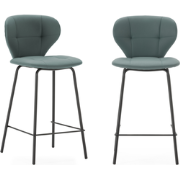 Set van 2 krukken met zwarte metalen poten H67 cm - MAURA