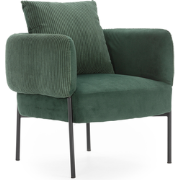 Fauteuil in stof met zwarte metalen poten L73 cm - ARUNI