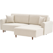 Hoekbank met slaapfunctie en rechtse chaise longue in stof L246 cm - M...
