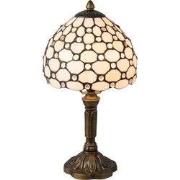 Lumilamp Tiffany Tafellamp Ø 20x38 cm Wit Bruin Glas