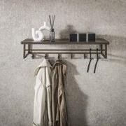 Kapstok Ferre 6-haaks - Met Hoedenplank - Metaal Antiek Brons