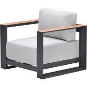 Levanto lounge fauteuil - c. black - valley sand light teaklook