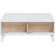 Salontafel met gedeeltelijk opklapbaar blad - L100 cm - Zaiken Plus