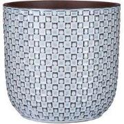 Mica Decorations Daan Bloempot - H20 x Ø21 cm - Keramiek - Blauw