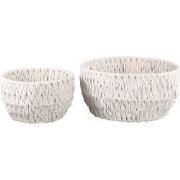 PTMD Manden Elliot - 55x55x28 cm - Linnen - Wit - Set van 2
