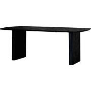 Eettafel Zwart Mangohout - 250x110x76cm - 6-8 Personen - Tomeo