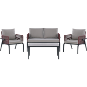 SCIACCA - Loungeset voor 4 - Grijs - Aluminium