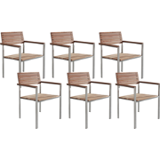 VIAREGGIO  - Tuinstoel set van 6 - Lichte houtkleur - Teakhout