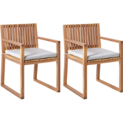 SASSARI PREMIUM - Tuinstoel set van 2 - Bruin/Lichtgrijs - Acaciahout