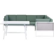 CASTELLA - Loungeset voor 6 - Wit/Groen - Aluminium