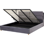 BATILLY  - Bed met opbergruimte - Grijs - 180 x 200 cm - Fluweel