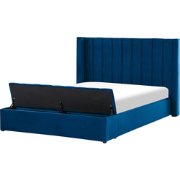 NOYERS - Bed met opbergruimte - Marineblauw - 160 x 200 cm - Fluweel