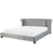 CAVAILLON  - Tweepersoonsbed - Lichtgrijs - 180 x 200 cm - Fluweel