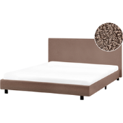 ALBI - Tweepersoonsbed - Bruin - 180 x 200 cm - Bouclé