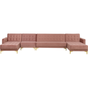 ABERDEEN - Bank U-vormig - Roze - 6 persoons - Universeel - Fluweel