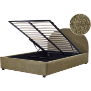 VAUCLUSE - Bed met opbergruimte - Olijfgroen - 140 x 200 cm - Bouclé
