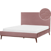 BAYONNE - Tweepersoonsbed - Roze - 160 x 200 cm - Fluweel
