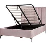 SEZANNE  - Bed met opbergruimte - Roze - 140 x 200 cm - Fluweel