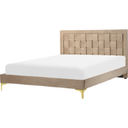 LIMOUX  - Tweepersoonsbed - Taupe - 140 x 200 cm - Fluweel