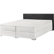 PRESIDENT  - Boxspringbed - Wit/Zwart - 160 x 200 cm - Kunstleer